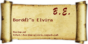 Bordás Elvira névjegykártya