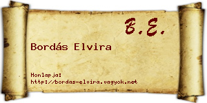 Bordás Elvira névjegykártya